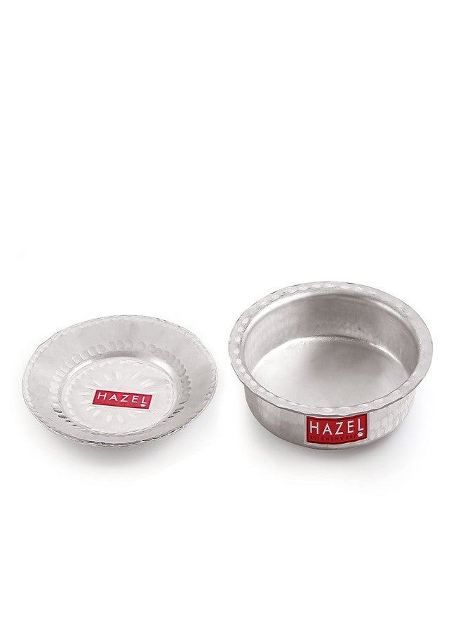 HAZEL Aluminium Langdi Patila Pot with Lid Hammered Finish Round Bottom Boiling Tope Vessels Bhagona Dekchi (2, 900 ML, 1700 ML) - Image 5
